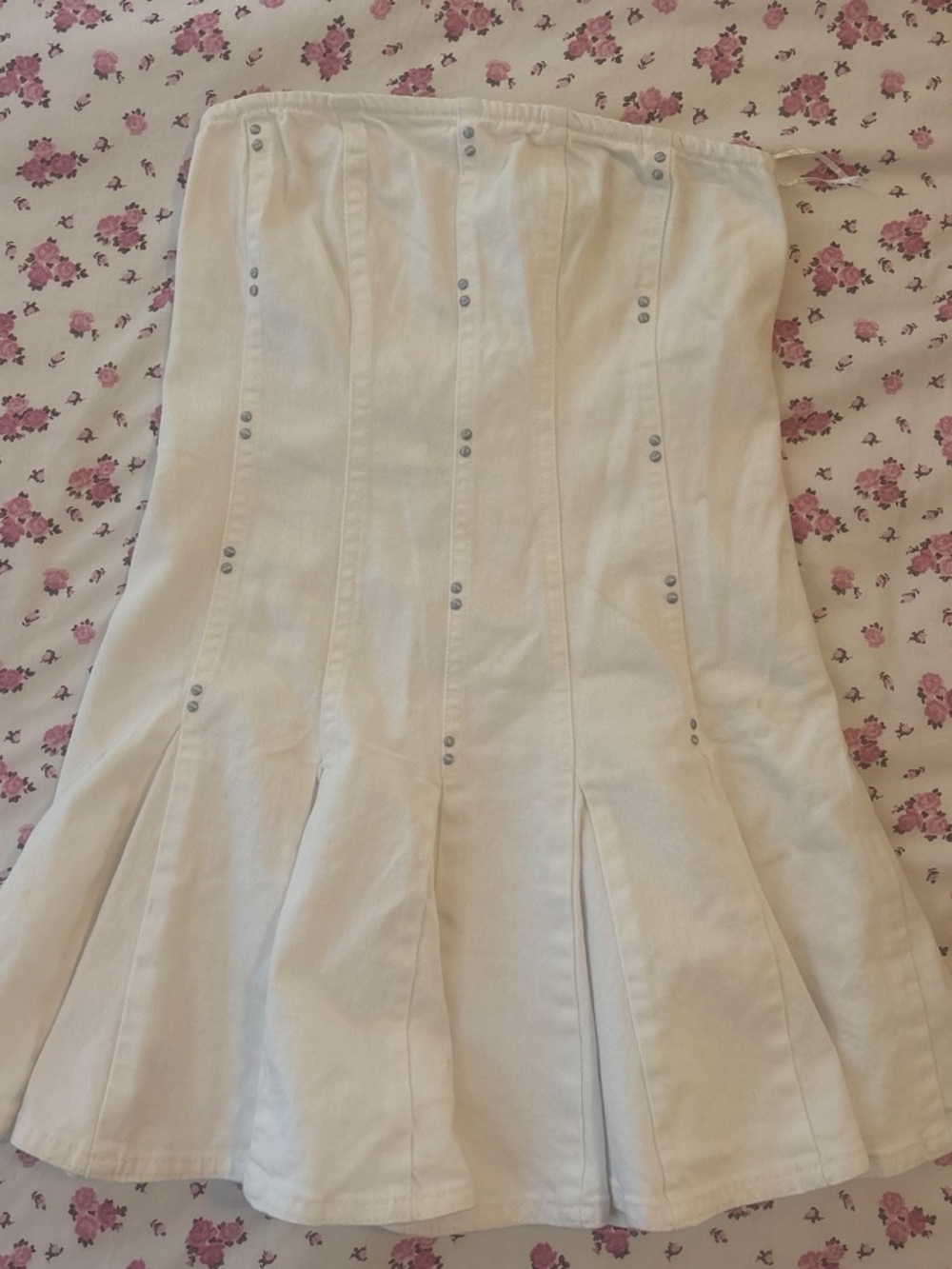 Women’s White Flared dress with Stud Detail